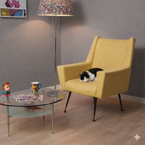 Poltrona vintage tessuto - poltrona,