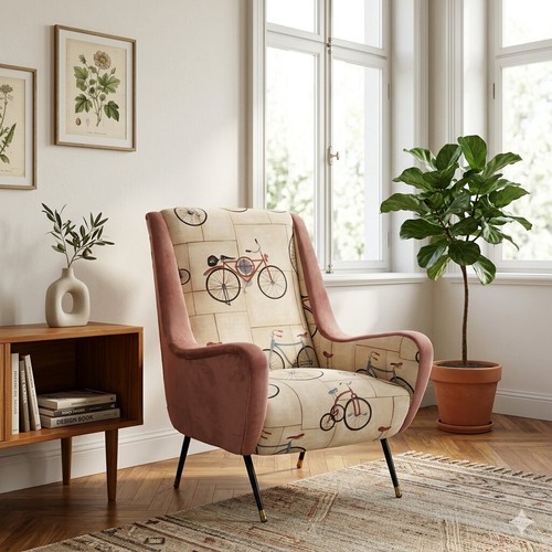 Poltrona vintage velluto - poltrona,