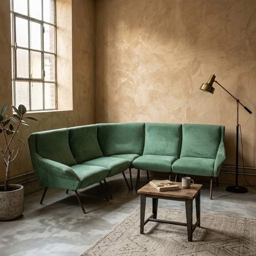 Divano vintage angolare - vintage, 4