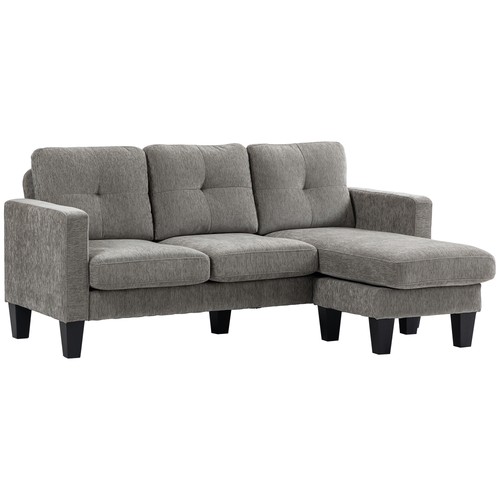 Homcom divano angolare posti - homcom, 3