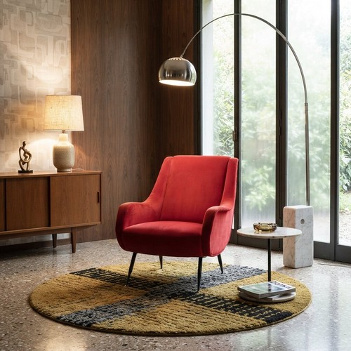 Poltrona vintage velluto rosso - velluto,