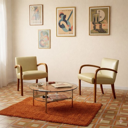 Poltrone vintage faggio skai - poltrone,