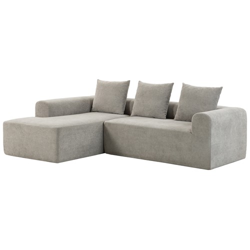 Homcom divano angolare posti - angolare, 3